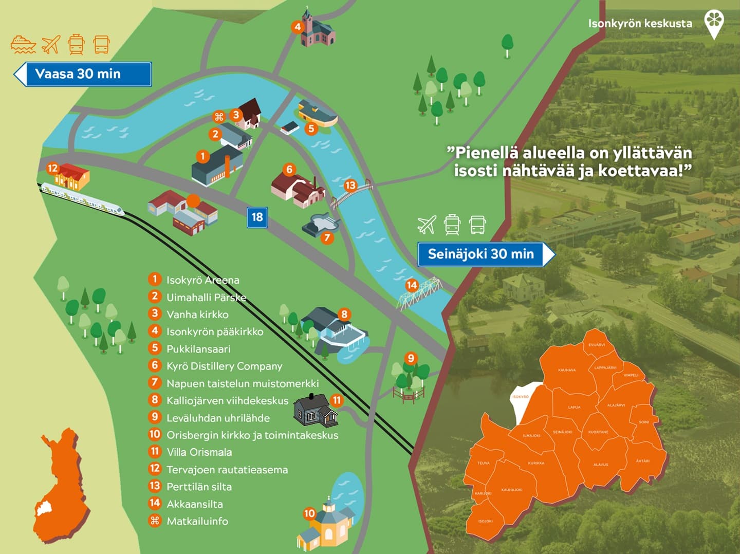 Isokyrön matkailukohdekartta 2025